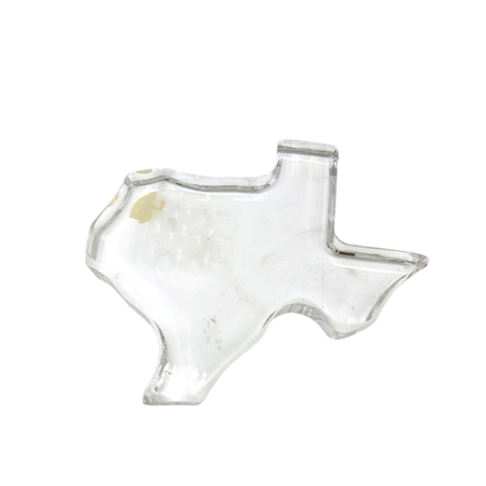 State of TEXAS Shaped CRYSTAL Paperweight by VAL ST LAMBERT